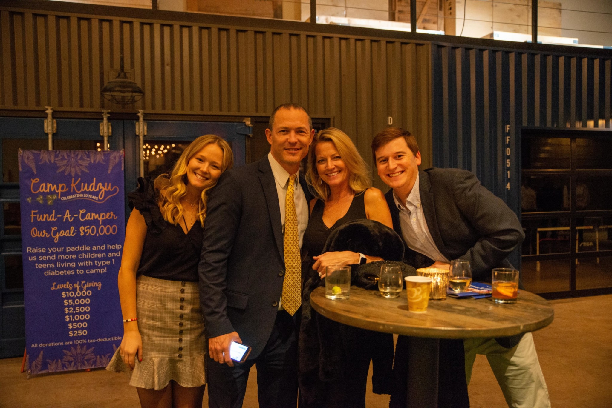 Four attendees at a Camp Kudzu event