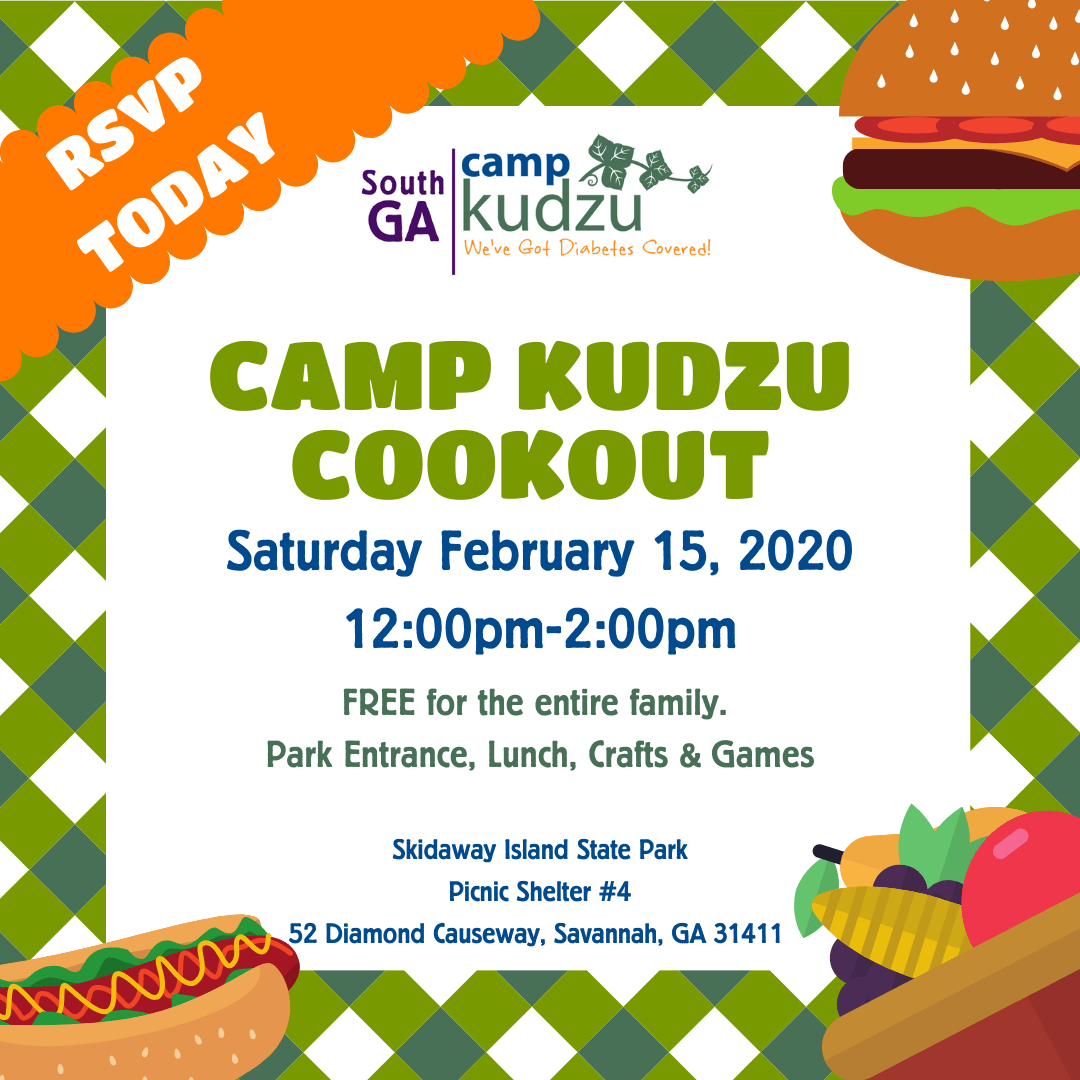 Flyer for the Camp Kudzu Cookout on February 15, 2020