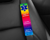 Diabetes alert seatbelt cover